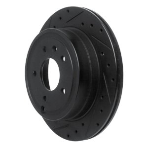 Chevrolet Equinox Brake Rotor (1) - Rear Left - R1 Concepts - Drilled & Slotted - Black - `07-`15